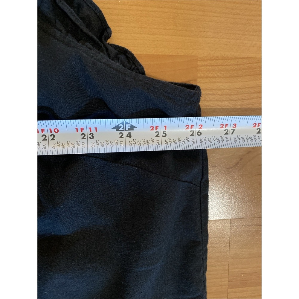 MADEWELL Black Linen Blend Womens Size 16 Sleeveless Ruffled Button Cropped - Picture 8 of 10